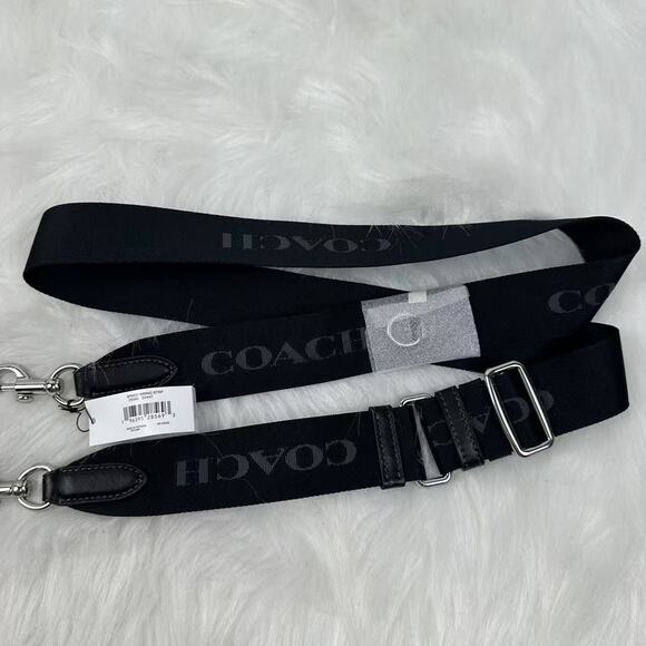 Coach Webbing Strap In Webbing and Smooth Leather/Silver/Black CR460 NWT - Picture 2 of 6